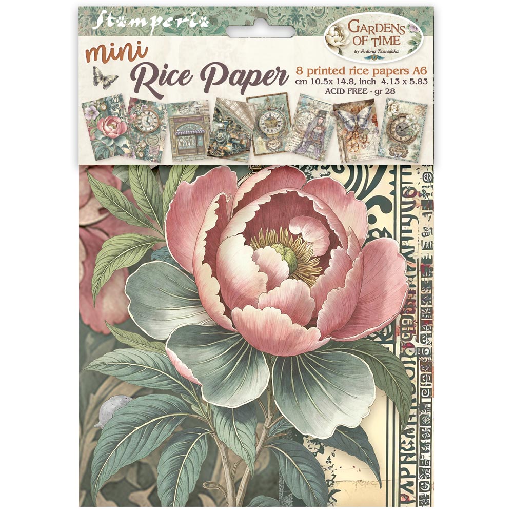 Stamperia Gardens of Time A6 Mini Rice Paper (DFSA6X05)