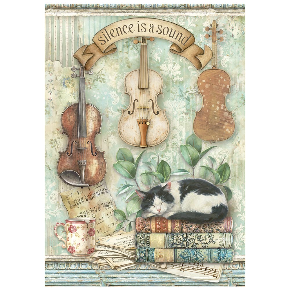 Stamperia Symphony A6 Mini Rice Paper (8pcs) by Sara Alcobendas (DFSA6X07)