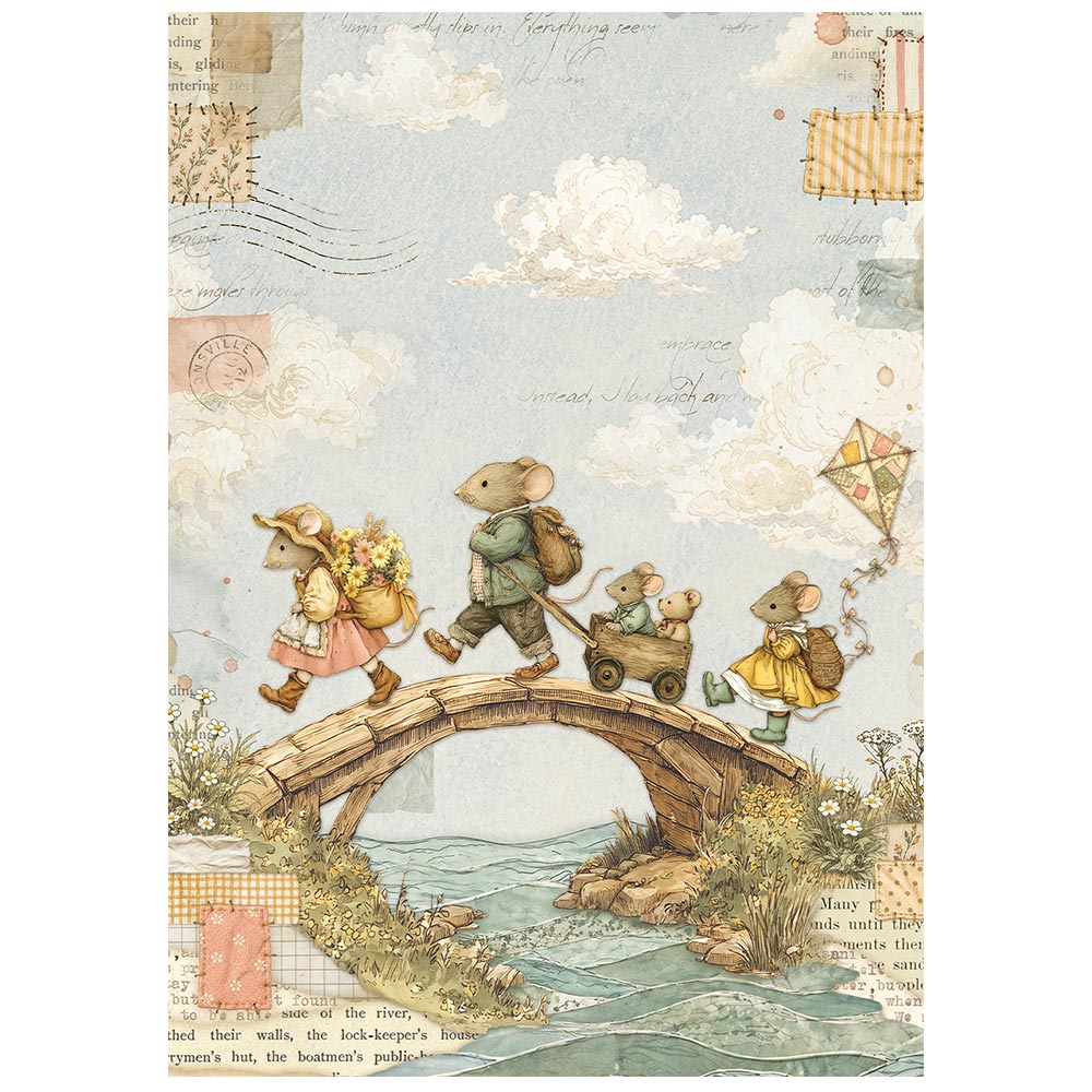 Stamperia Cozy Family A6 Mini Rice Paper Selection (8pcs) - DFSA6X14