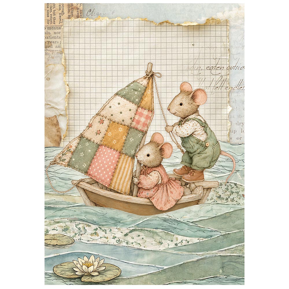Stamperia Cozy Family A6 Mini Rice Paper Selection (8pcs) - DFSA6X14