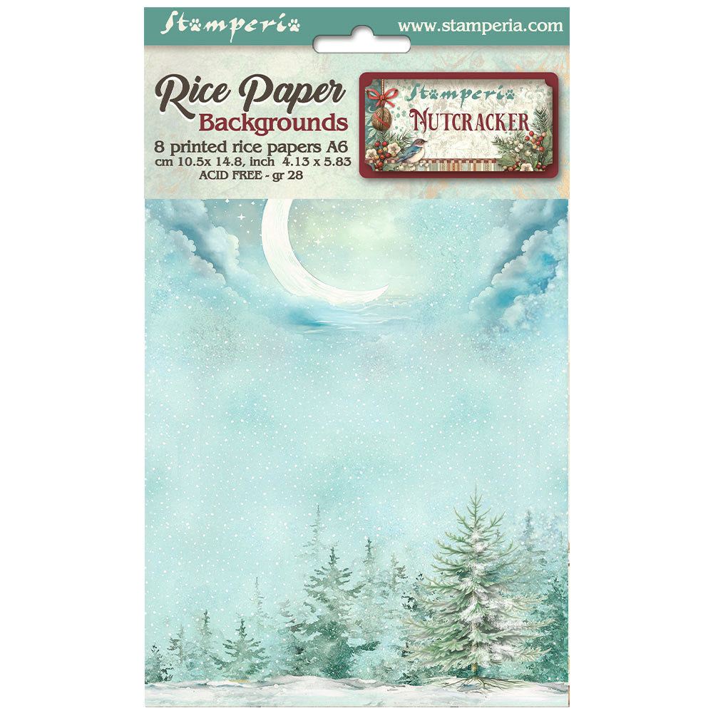 Stamperia Selection 8 Rice paper A6 backgrounds - The Nutcracker DFSAK6027