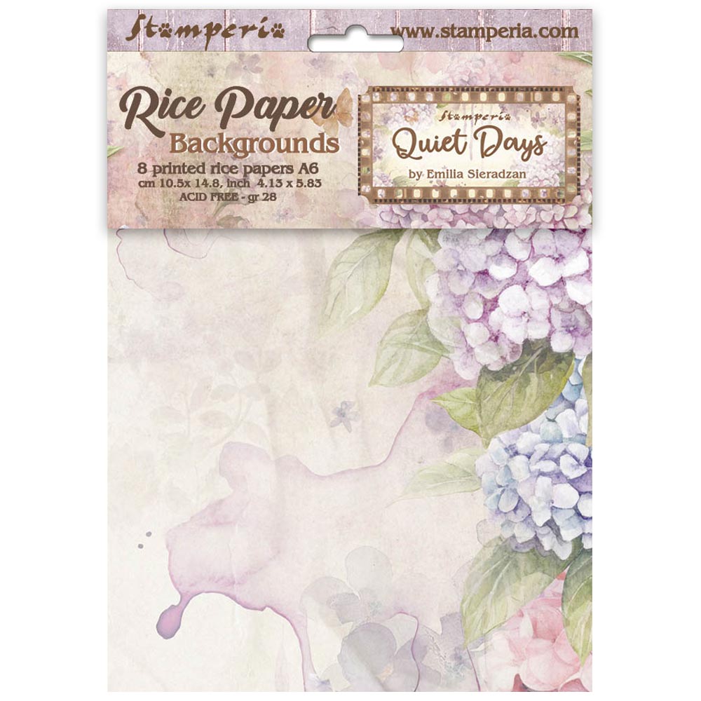 Stamperia Quiet Days A6 Rice Paper Backgrounds (DFSAK6047)