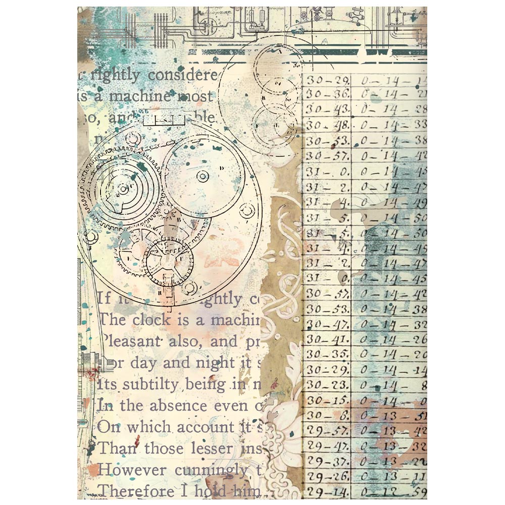 Stamperia Gardens of Time A6 Rice Paper Backgrounds (DFSAK6053)