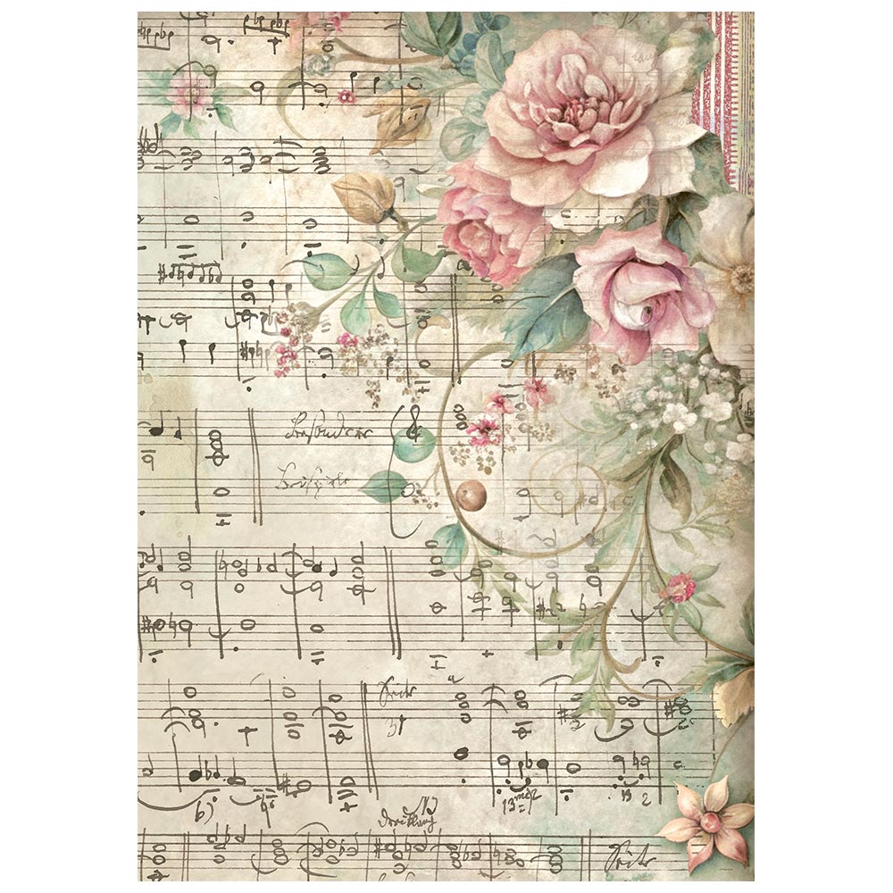 Stamperia Symphony A6 Rice Paper Backgrounds Selection (8pcs) by Sara Alcobendas (DFSAK6055)