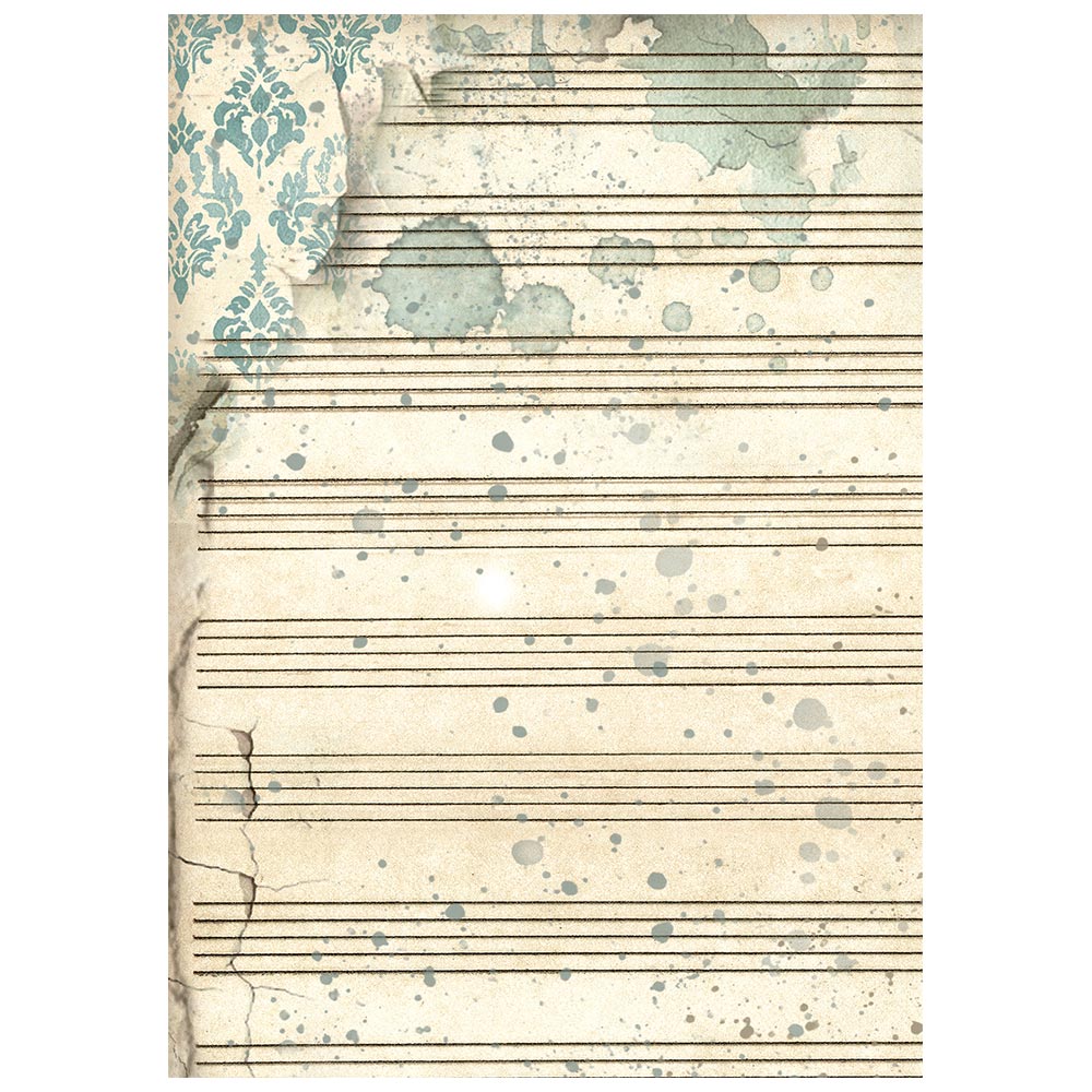 Stamperia Symphony A6 Rice Paper Backgrounds Selection (8pcs) by Sara Alcobendas (DFSAK6055)