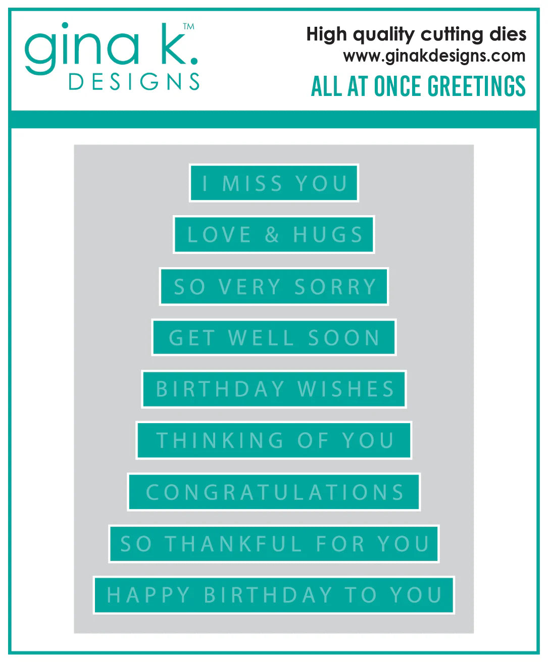 Gina K Designs DIE- All at Once Greetings