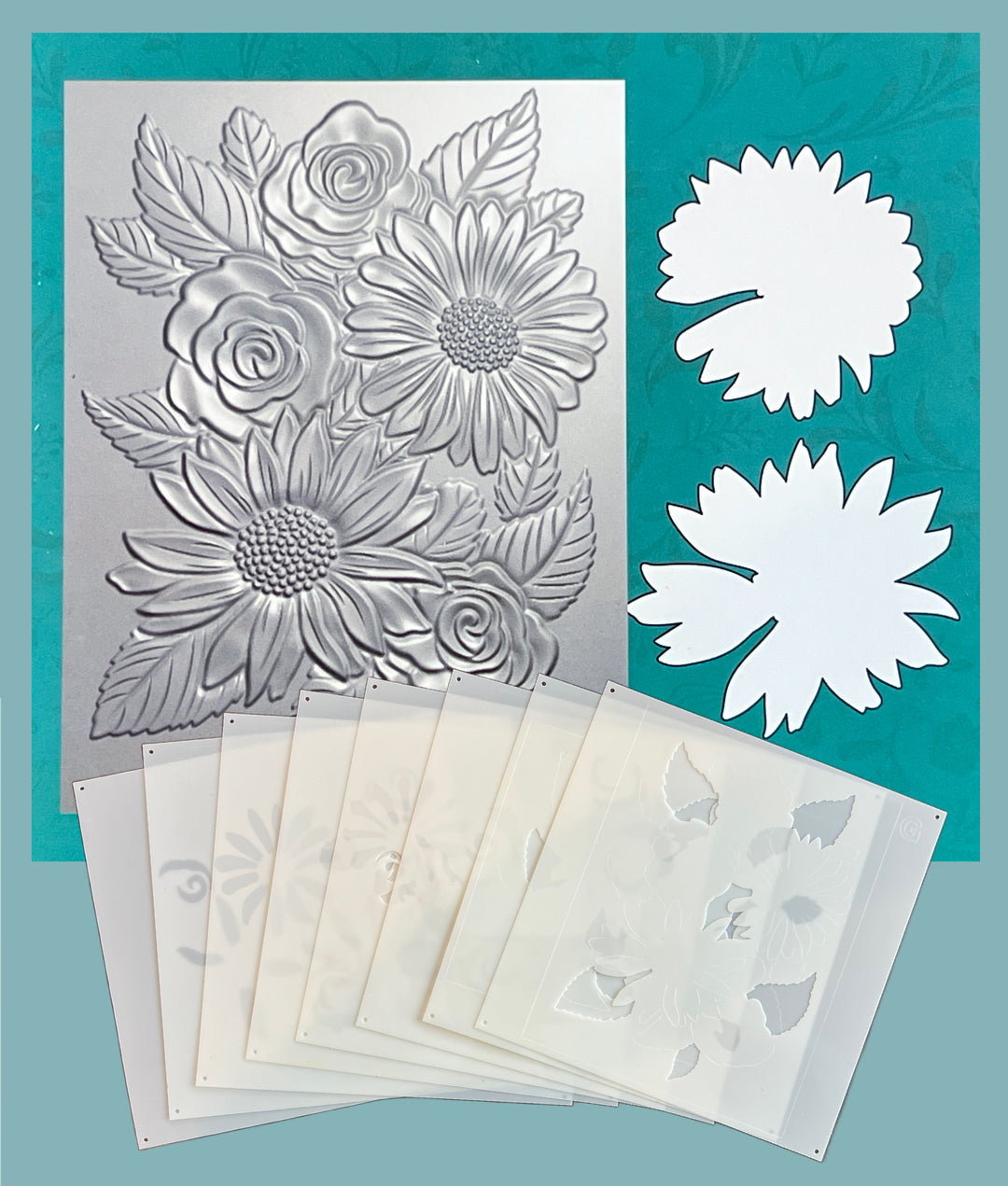 Gina K Designs BUNDLE – Daisy Delights 3D Embossing Folder, Die & Stencil