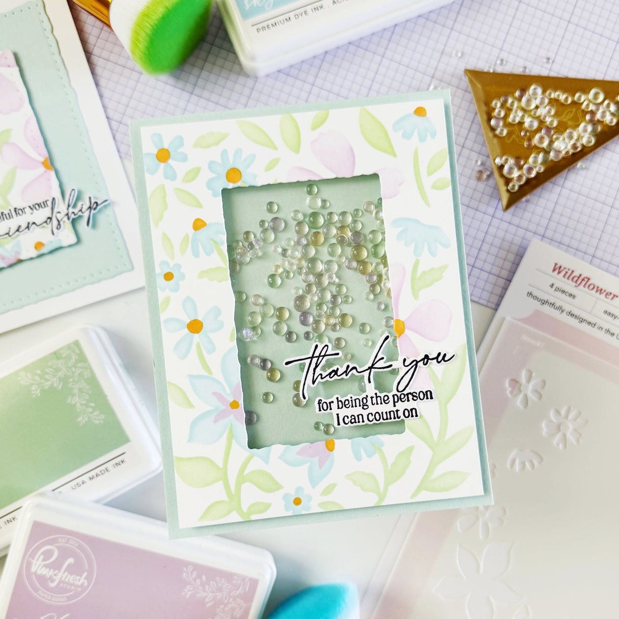 Pinkfresh Studio Wildflower Notes Stencil - 330526