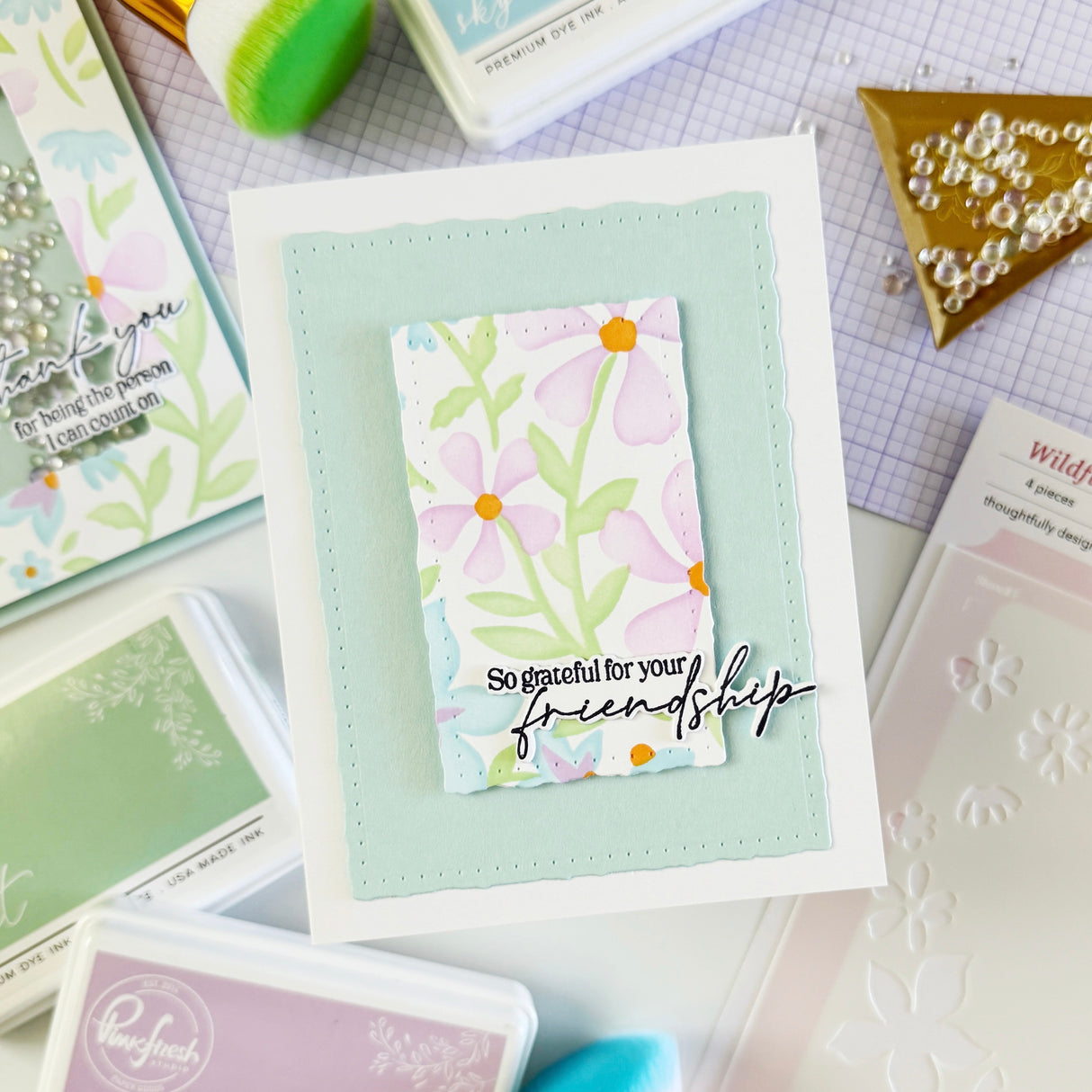 Pinkfresh Studio Dotted Nested Deckled Rectangles Die - PF186ES