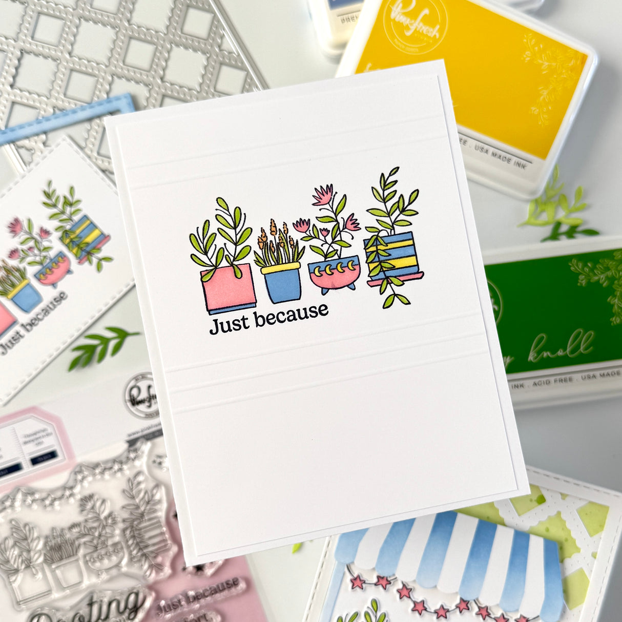 Pinkfresh Studio Flower Market stencil & Die Bundle