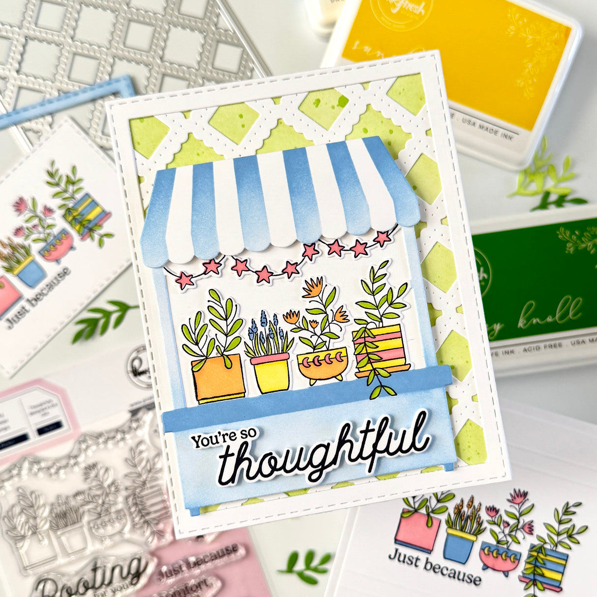 Pinkfresh Studio Flower Market stencil & Die Bundle