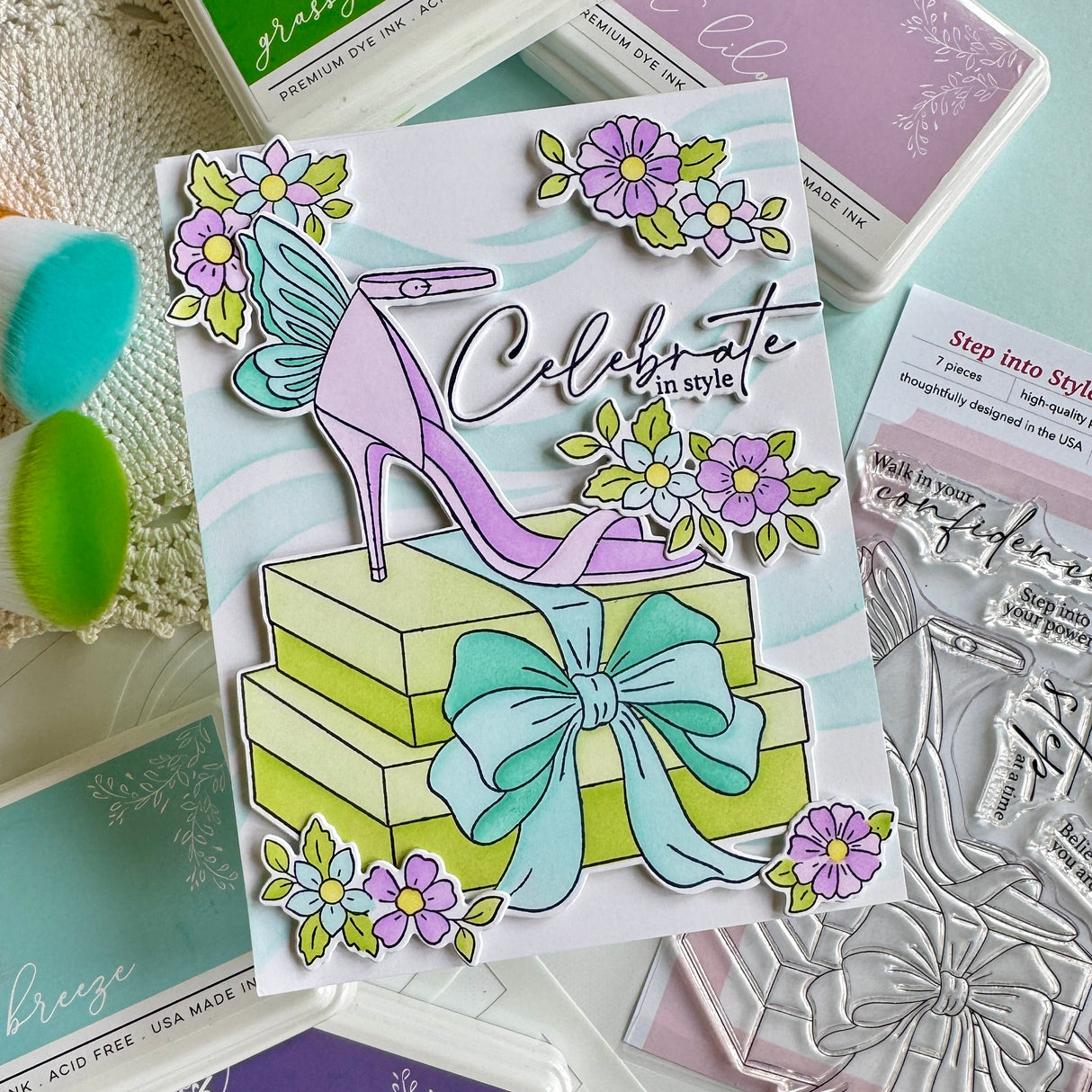 Pinkfresh Studio Step into Style Stamp, Die & Stencil Bundle
