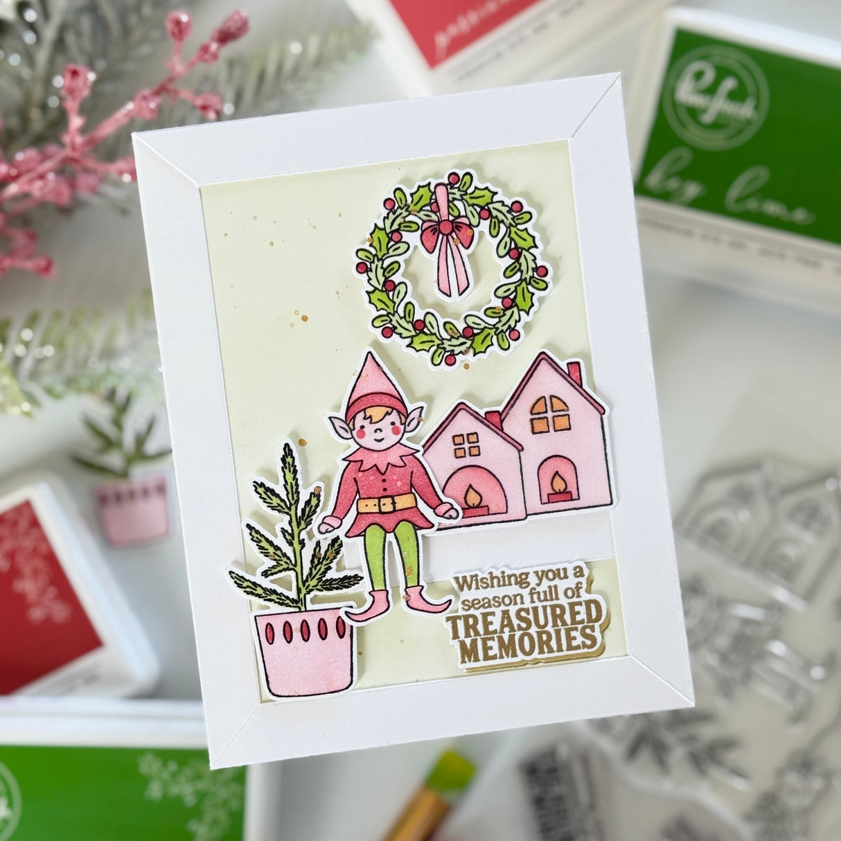 Pinkfresh Studio The Shelf Edit: Magic of the Season stamp/ Die/ Stencil Bundle