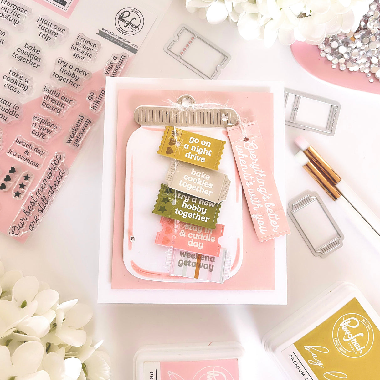 Pinkfresh Studio Jar of Wishes die/ Stencil Bundle