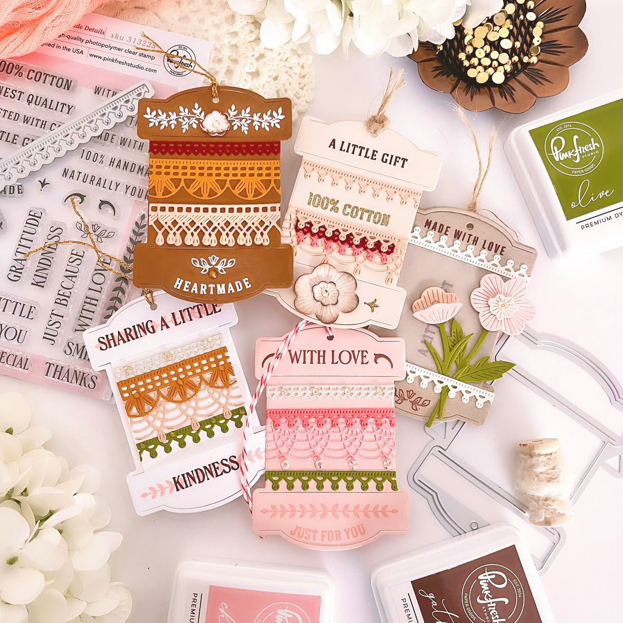 Pinkfresh Studio The Stitch Edit: Large Spool die/ Stencil Bundle