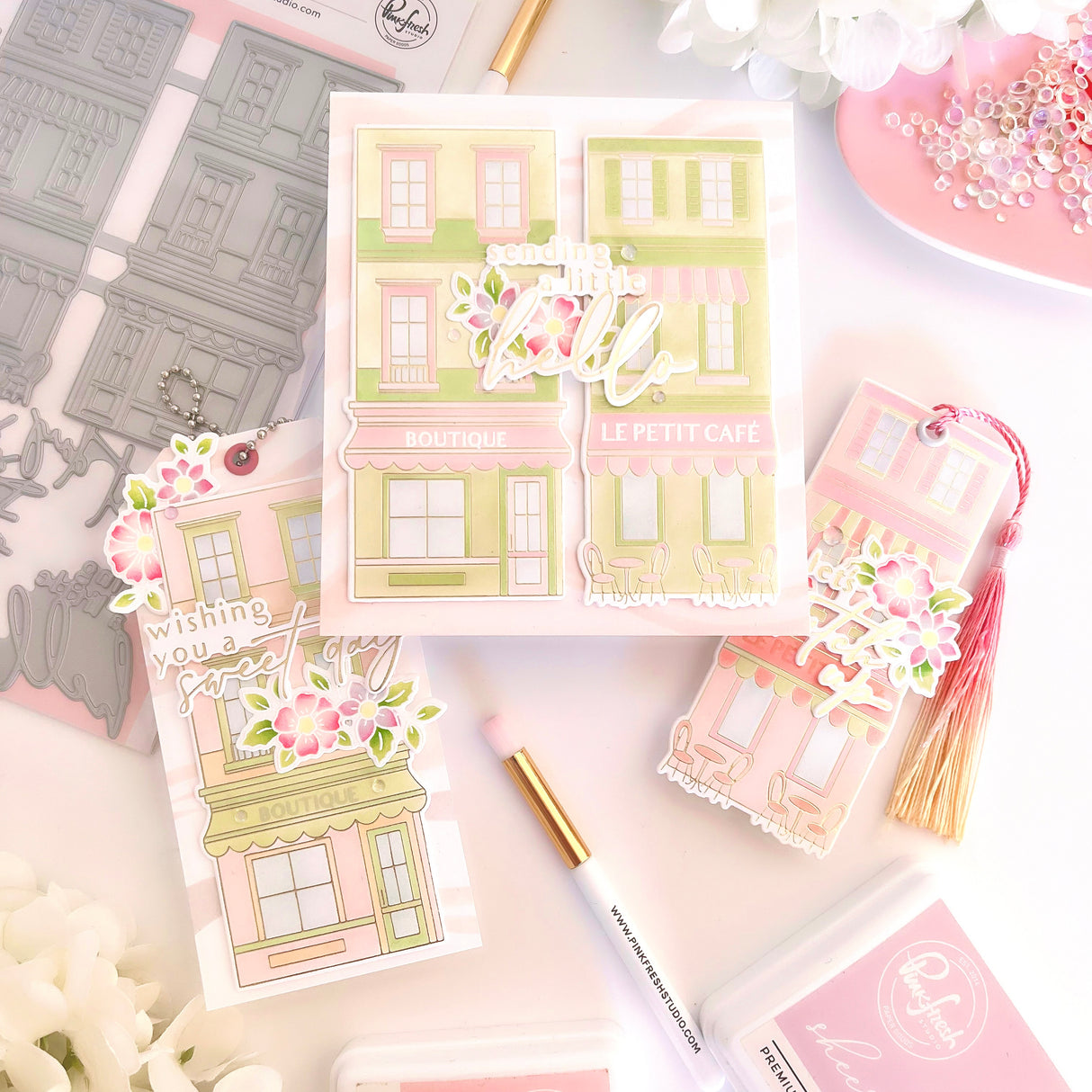 Pinkfresh Studio Fragrance Notes Stamp, Die & Stencil Bundle