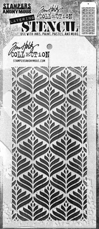 Stampers Anonymous Deco Leaf Tim Holtz Layering Stencil (THS181)