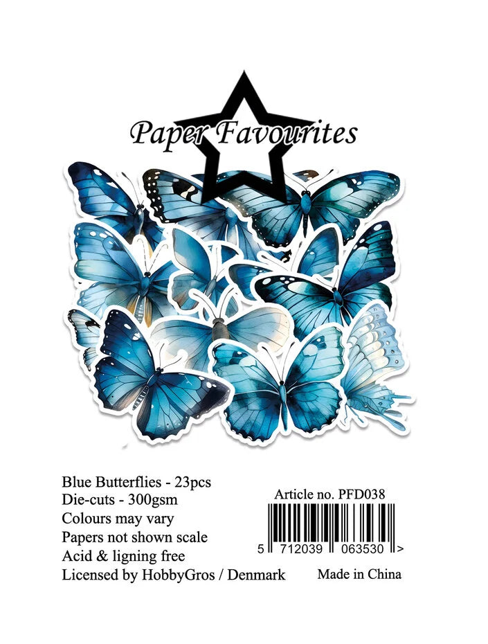 Paper Favourites Die-Cuts A7 Blue Butterflies (PFD038)