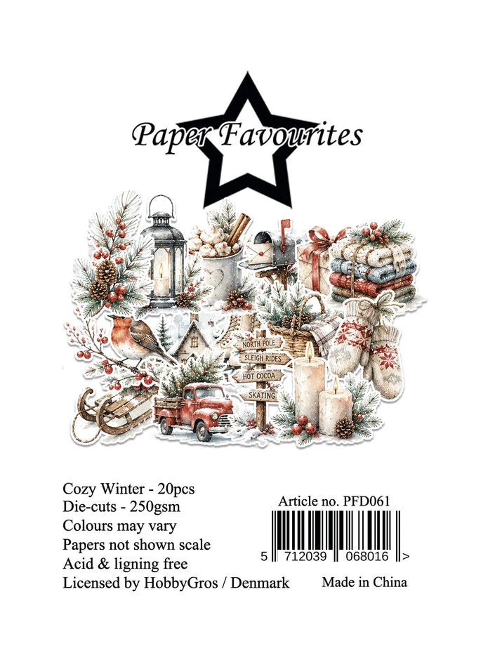 Paper Favourites A7 Cozy Winter Die-Cuts, 20 Pieces - PFD061