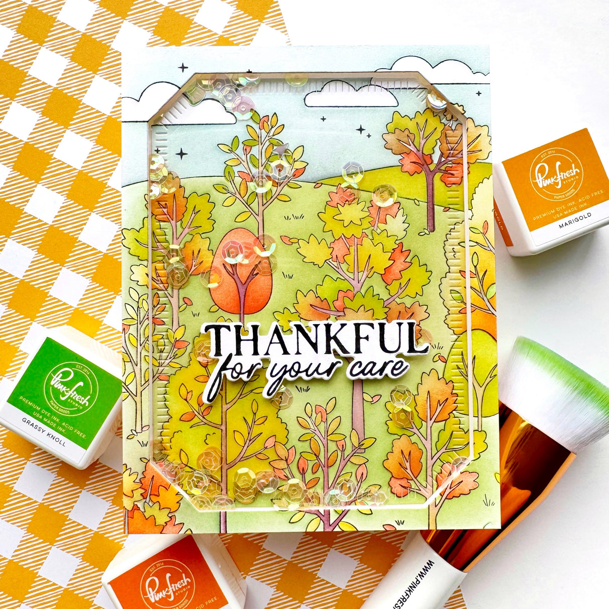 Pinkfresh Studio Dreamer's Forest cling stamp & Stencil Bundle