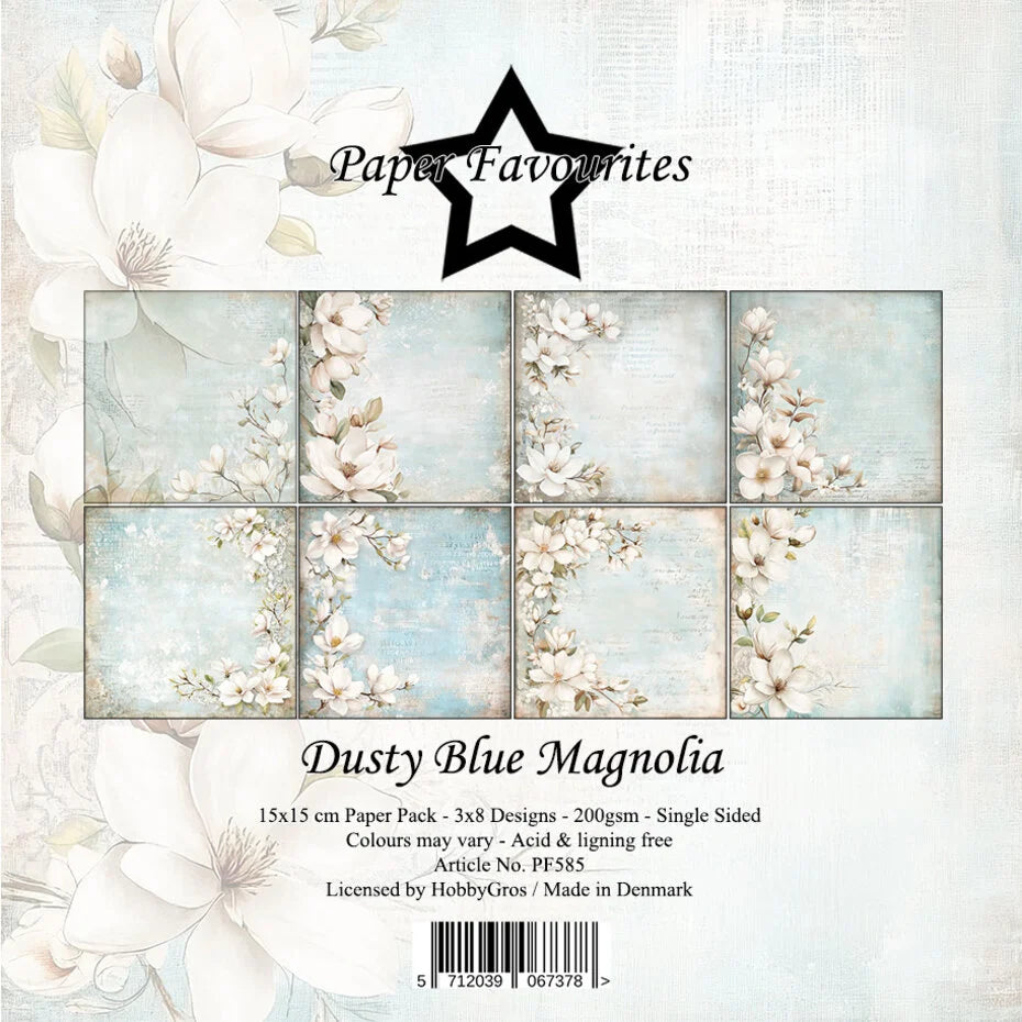 Paper Favourites Dusty Blue Magnolia 6x6 Inch Paper Pack (PF585)