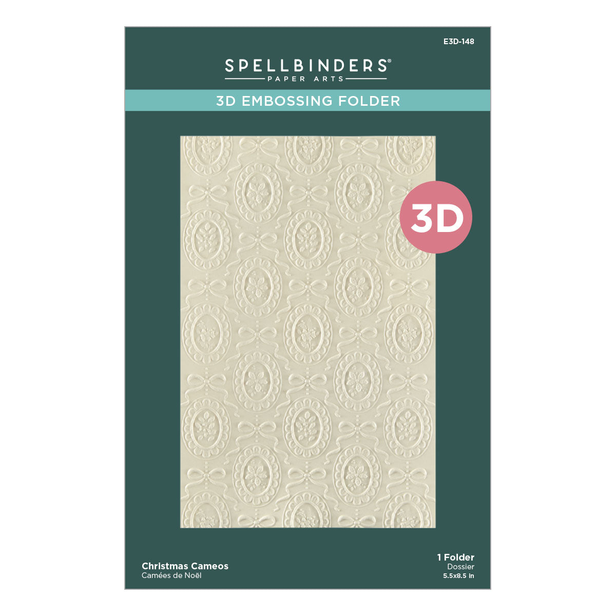 Spellbinders Christmas Cameos 3D Embossing Folder from the Merry Moments Collection