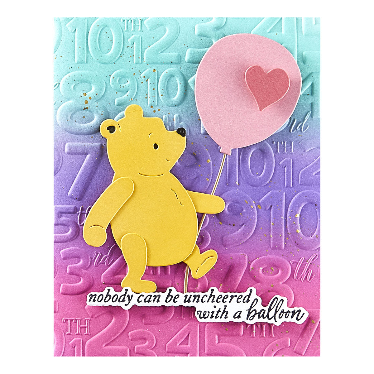 Spellbinders Classic Pooh Birthday Numbers 3D Embossing Folder from the Say Cheese Classic Pooh Birthday Collection