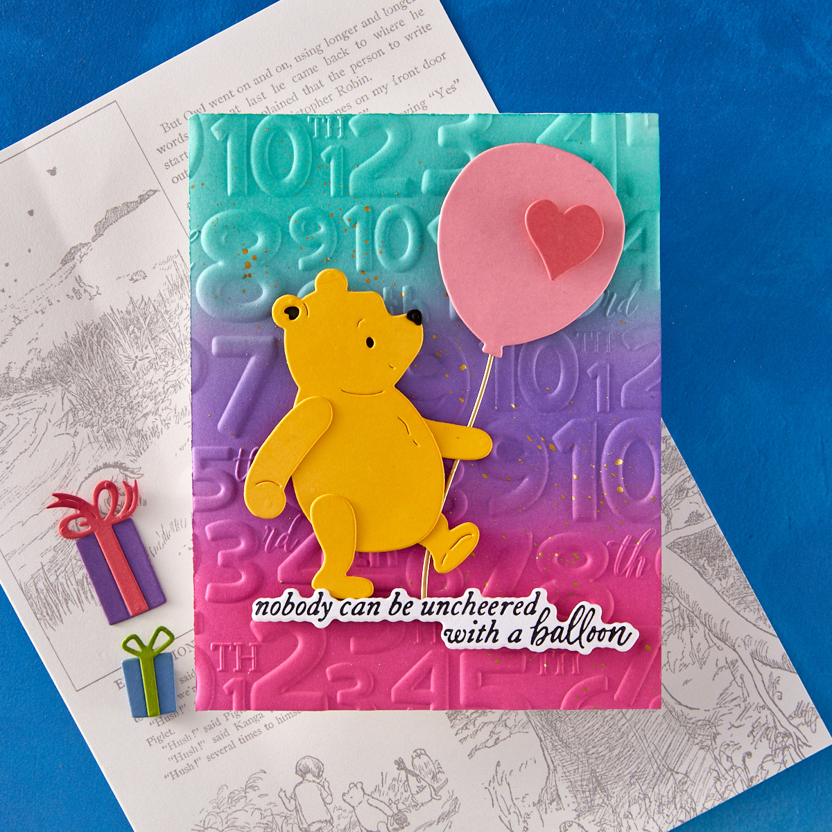 Spellbinders Classic Pooh Birthday Numbers 3D Embossing Folder from the Say Cheese Classic Pooh Birthday Collection