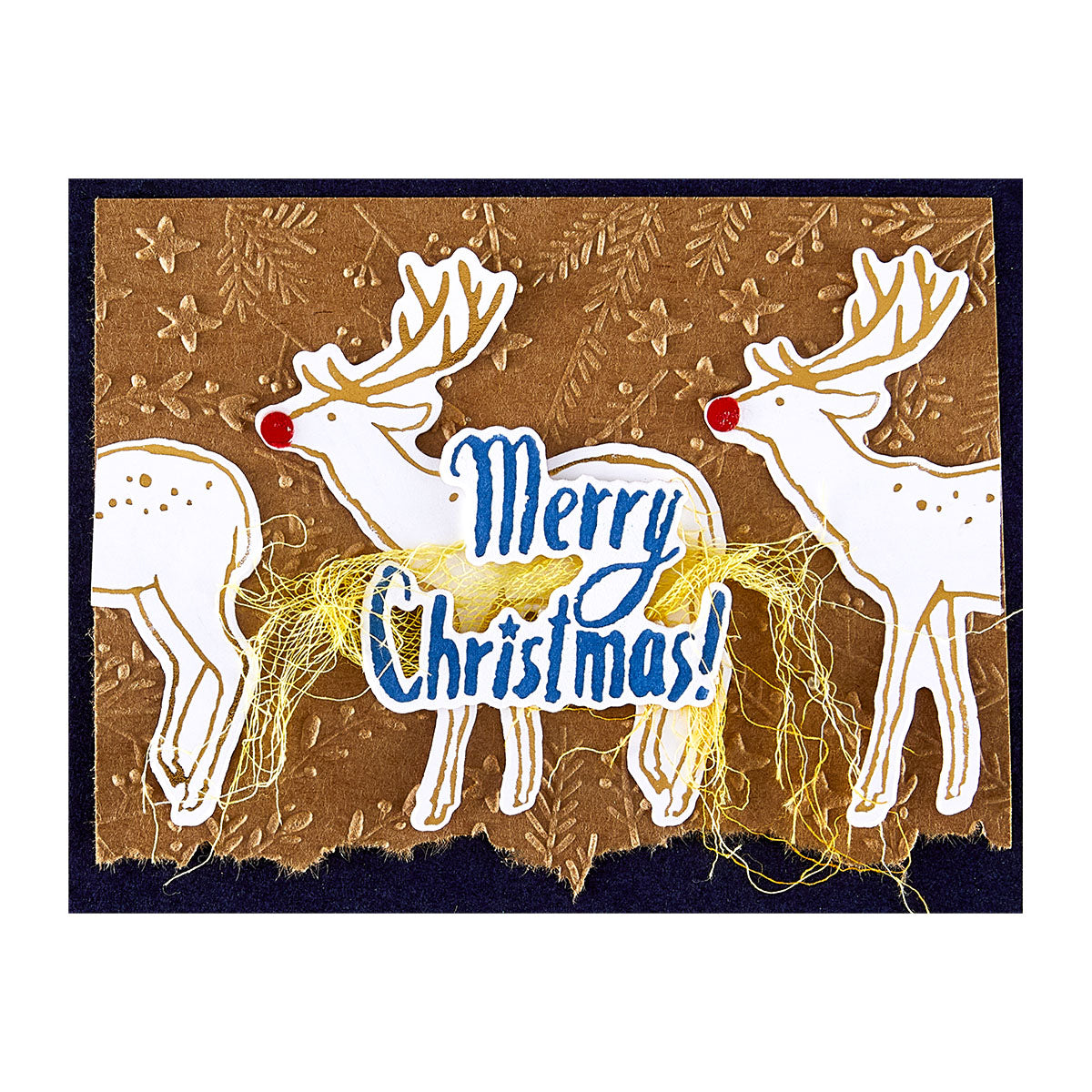 Spellbinders Stars and Fronds Frame 3D Embossing Folder from the Starry Holiday Collection by Dina Wakley