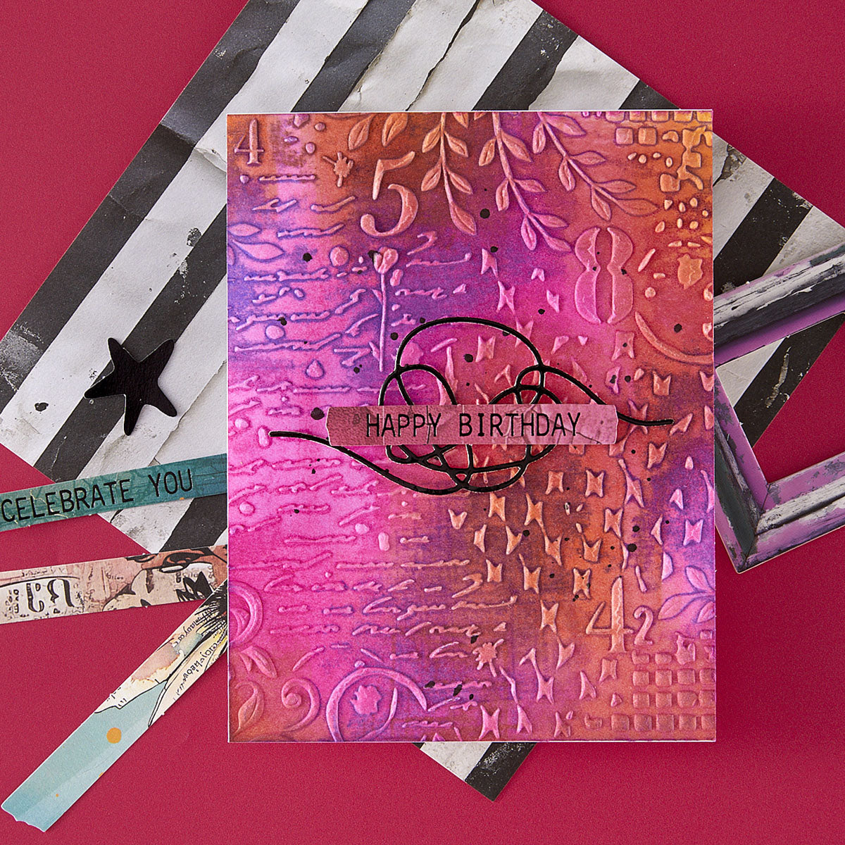 Spellbinders Distress Mix 3D Embossing Folder from the Beautifully Imperfect Collection
