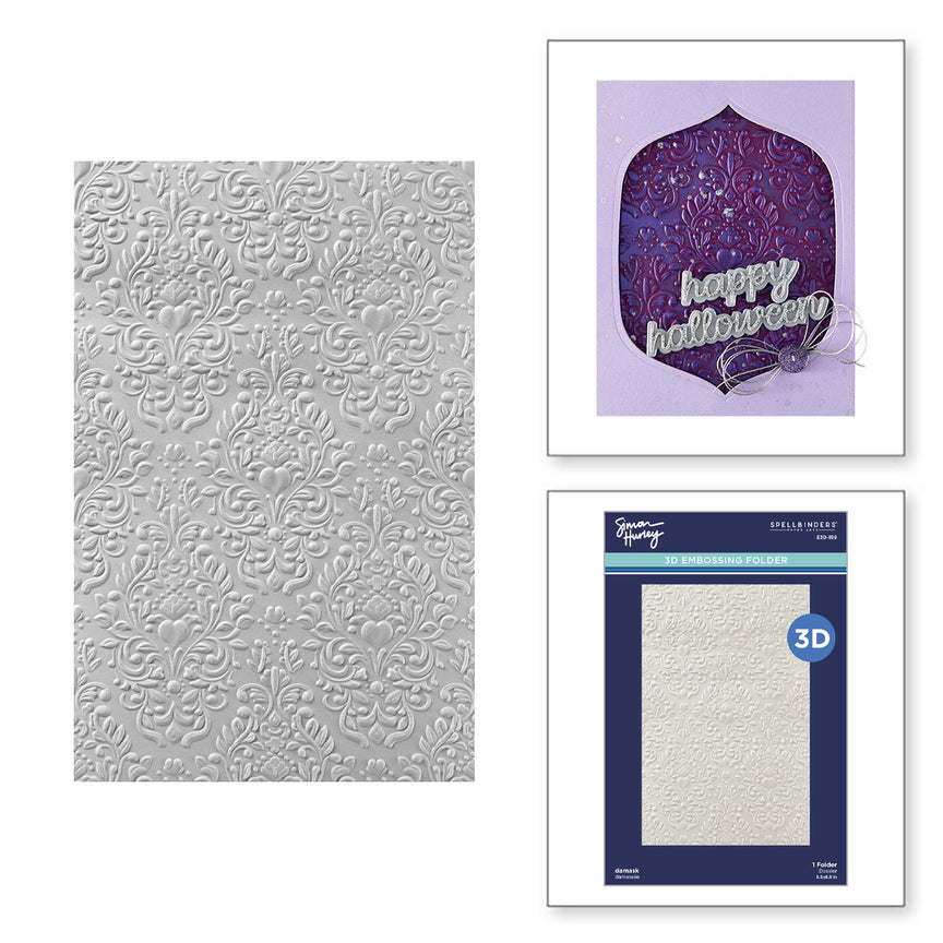 Spellbinders Damask 3D Embossing Folder from the Spooktacular Collection by Simon Hurley