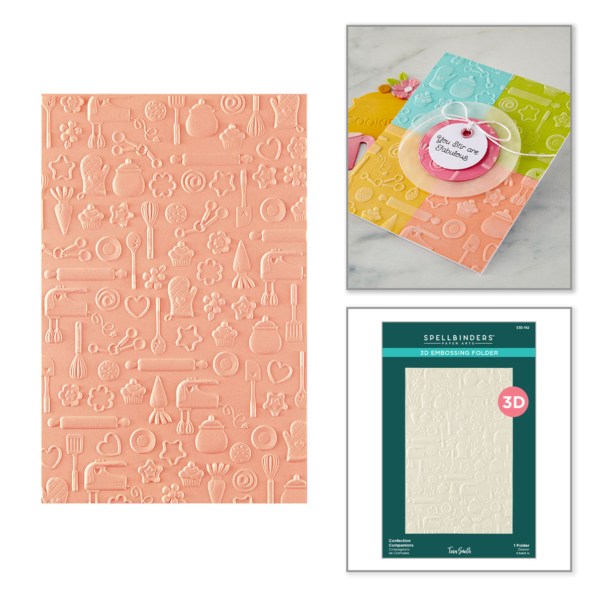 Spellbinders Confection Companions 3D Embossing Folder (Tina Smith)