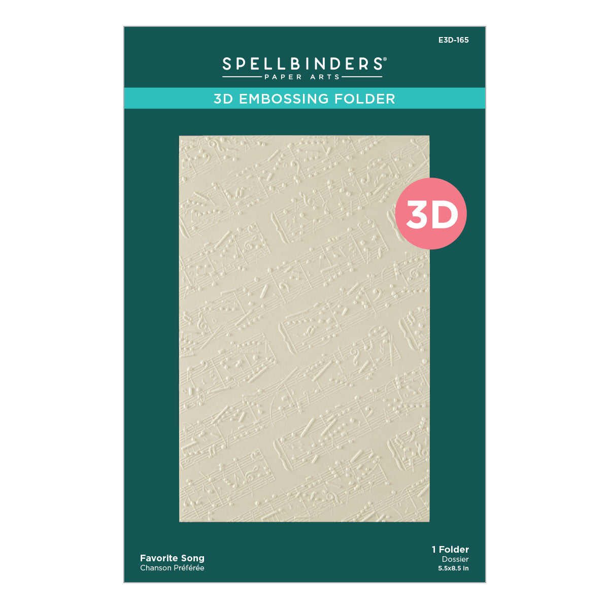 Spellbinders Favorite Song 3D Embossing Folder