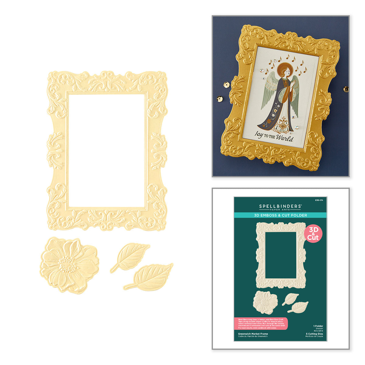 Spellbinders Greenwich Market Frame 3D Emboss & Cut Folder E3D-174