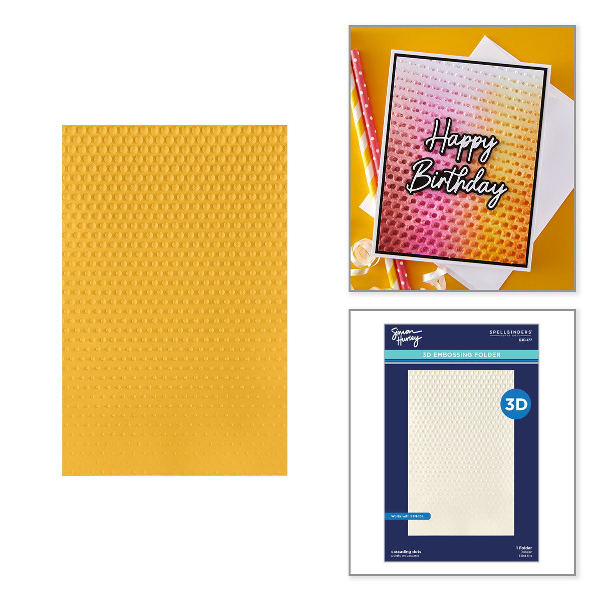 Spellbinders Cascading Dots 3D Embossing Folder by Simon Hurley