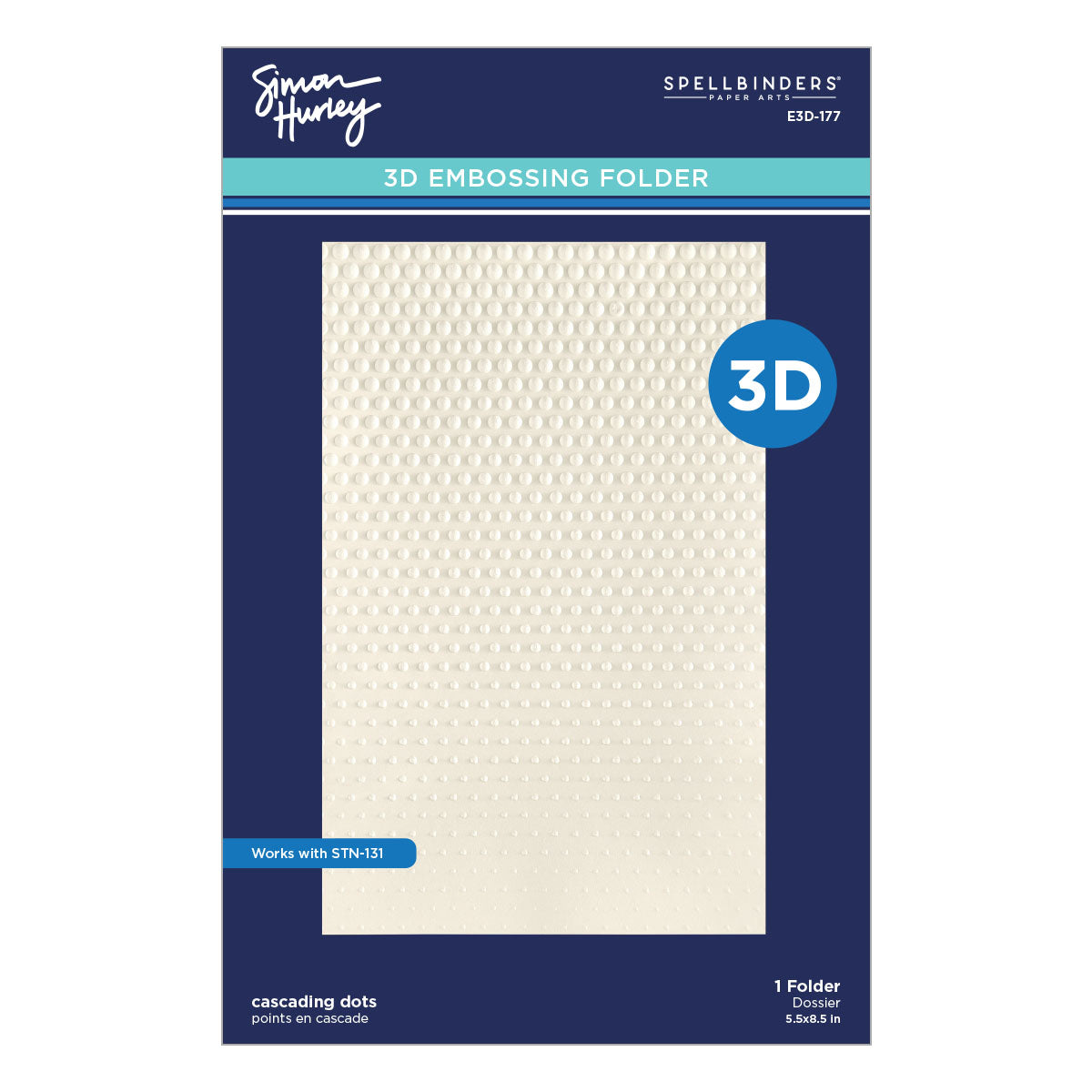 Spellbinders Cascading Dots 3D Embossing Folder by Simon Hurley