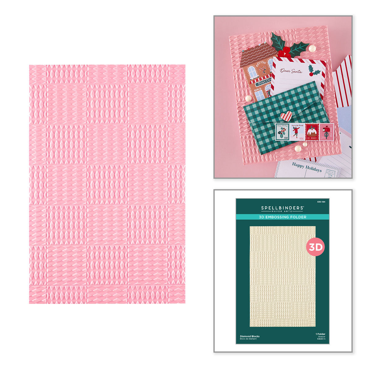 Spellbinders Diamond Blocks 3D Embossing Folder