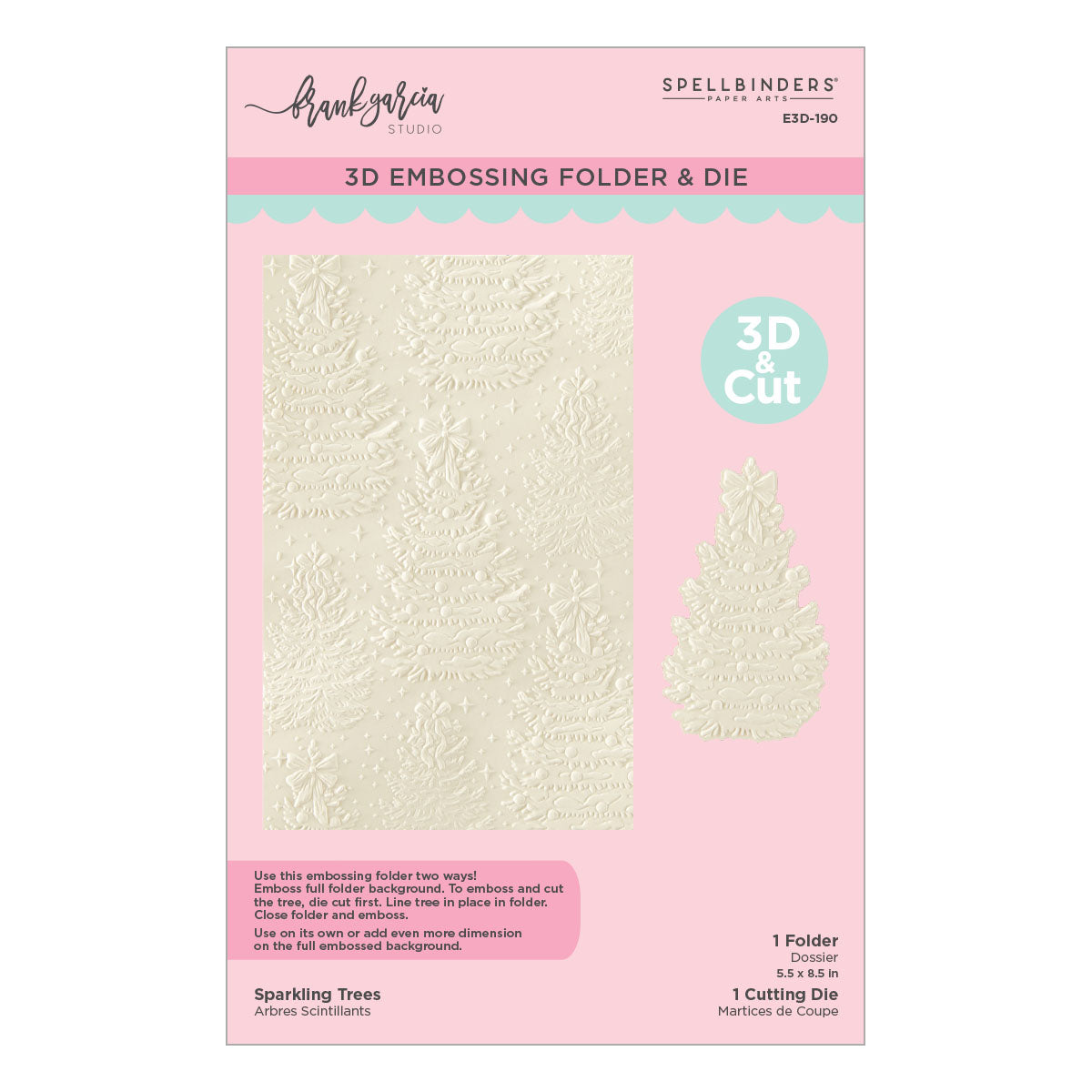 Spellbinders Sparkling Trees 3D Embossing Folder by Frank Garcia