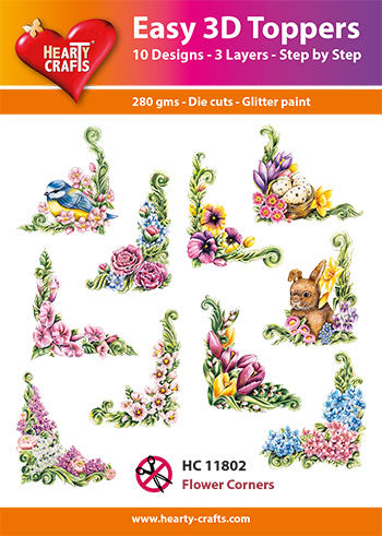 Hearty Crafts Easy 3D Toppers - Flower Corners