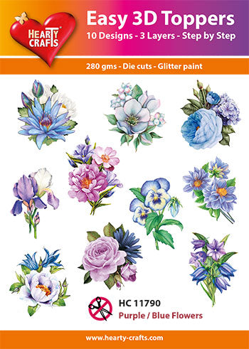 Hearty Crafts Easy 3D - Purple / Blue Flowers