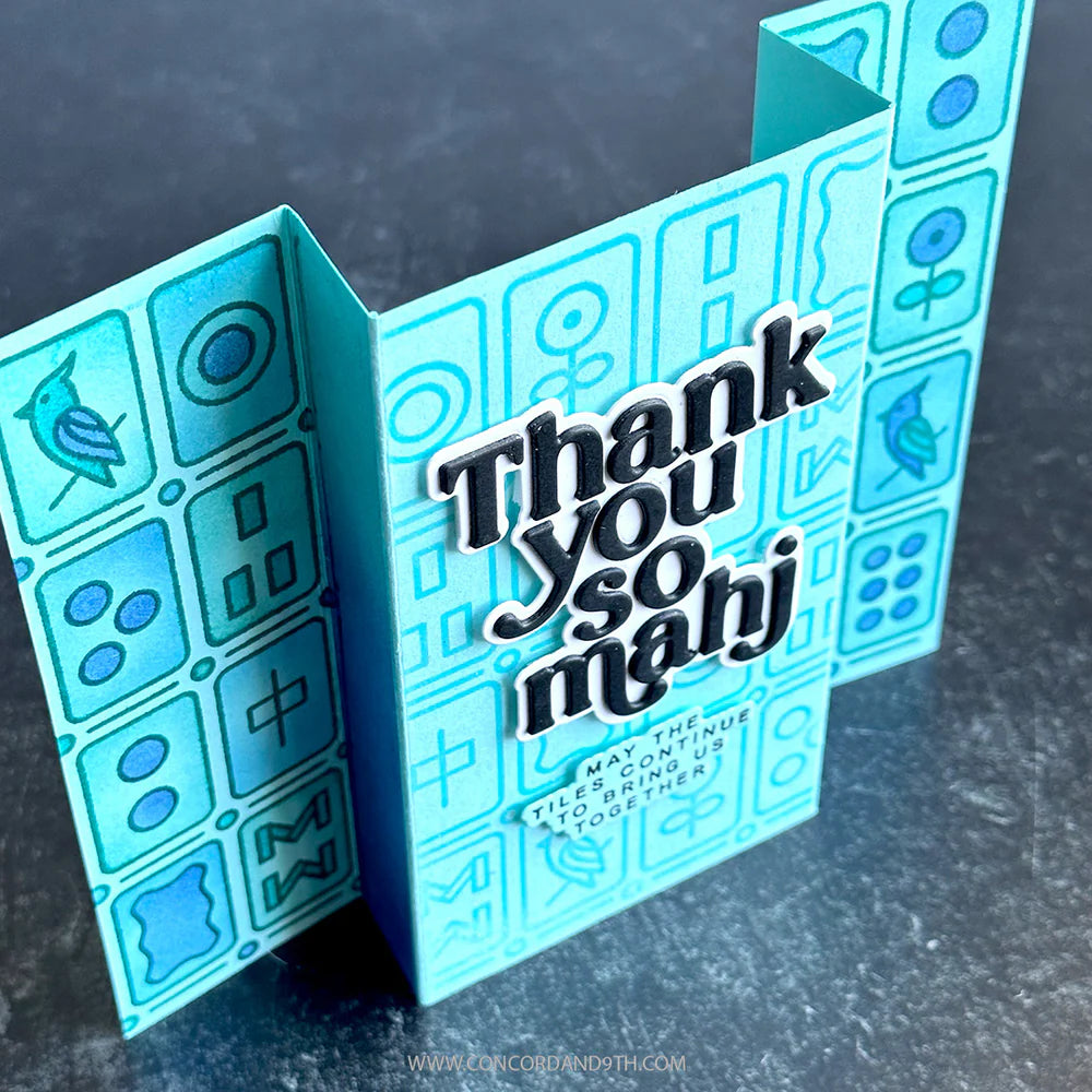 Concord & 9th KW Easy Repeat Tiles Background Stamp & Stencil bundle