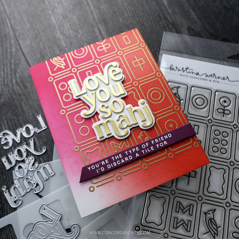 Concord & 9th KW Easy Repeat Tiles Background Stamp & Stencil bundle