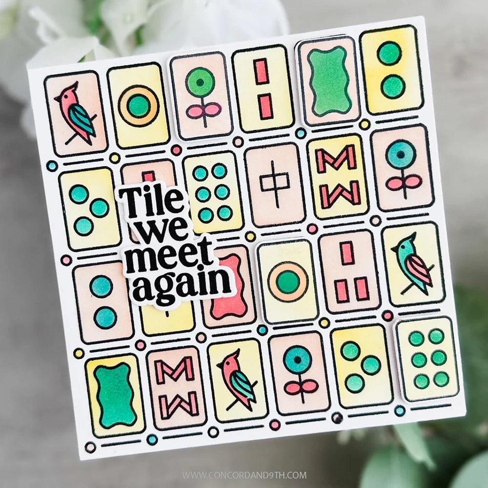 Concord & 9th KW Easy Repeat Tiles Background Stamp & Stencil bundle