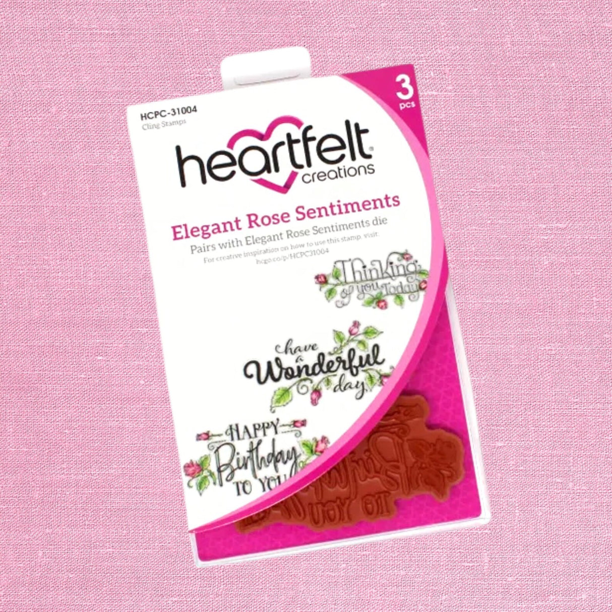 Heartfelt Creations Elegant Rose Sentiments Stamp HCPC-31004 & Die HCD1-7422