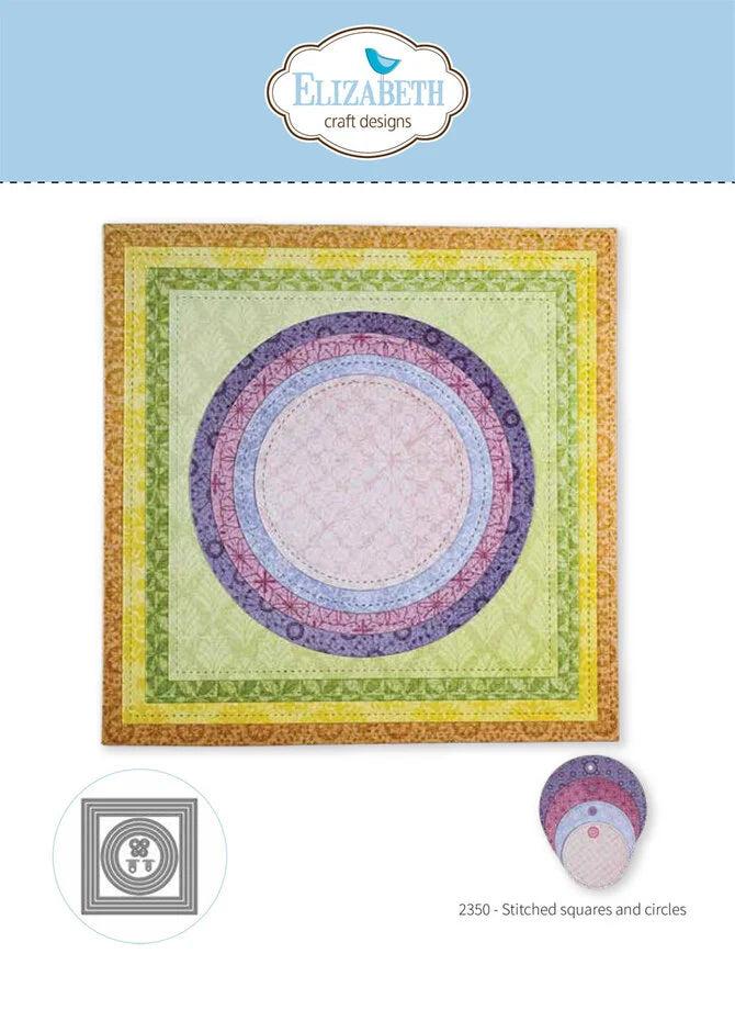 Elizabeth Craft Designs Beautiful Blooms Die Stitched Squares and Circles (2350)