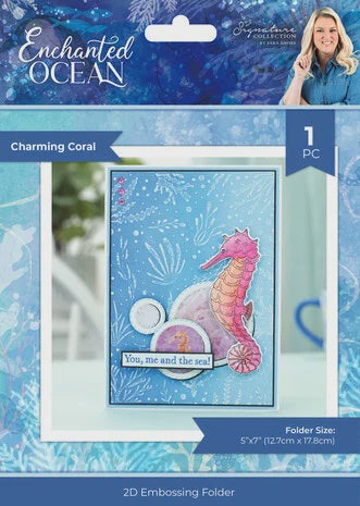 Crafter's Companion Enchanted Ocean 5x7 Inch 2D Embossing Folder Charming Coral (S-EO-EF5-CHCO)