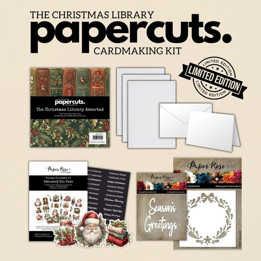 Paper Rose Studio The Christmas Library LIMITED EDITION Papercuts Cardmaking Kit with METAL DIES 37597