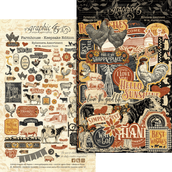 Graphic 45 Farmhouse — Keepsake Kit with Exclusive Metal Die-Set