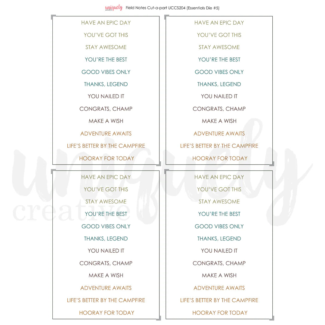 Uniquely Creative Field Notes Cut-a-Part Sheet Mini