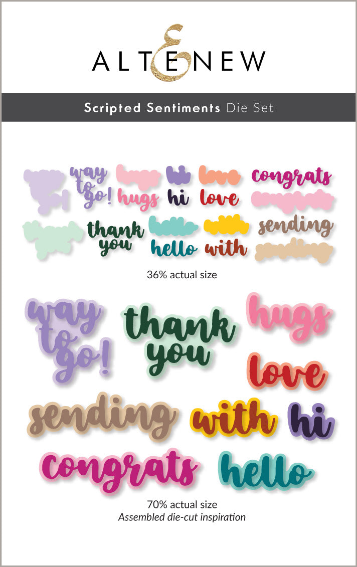 Altenew Scripted Sentiments Die Set